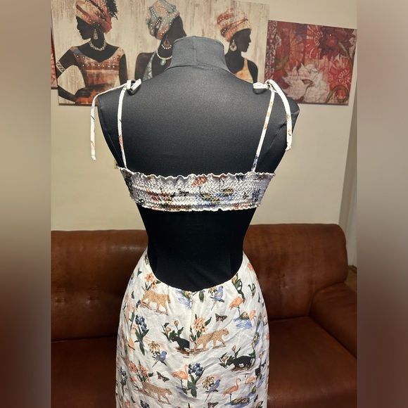 REFORMATION JANEIRO  SAFARI MIDI CUTE OUTBACK 100% LINEN DRESS SIZE 6 - Picture 5 of 16